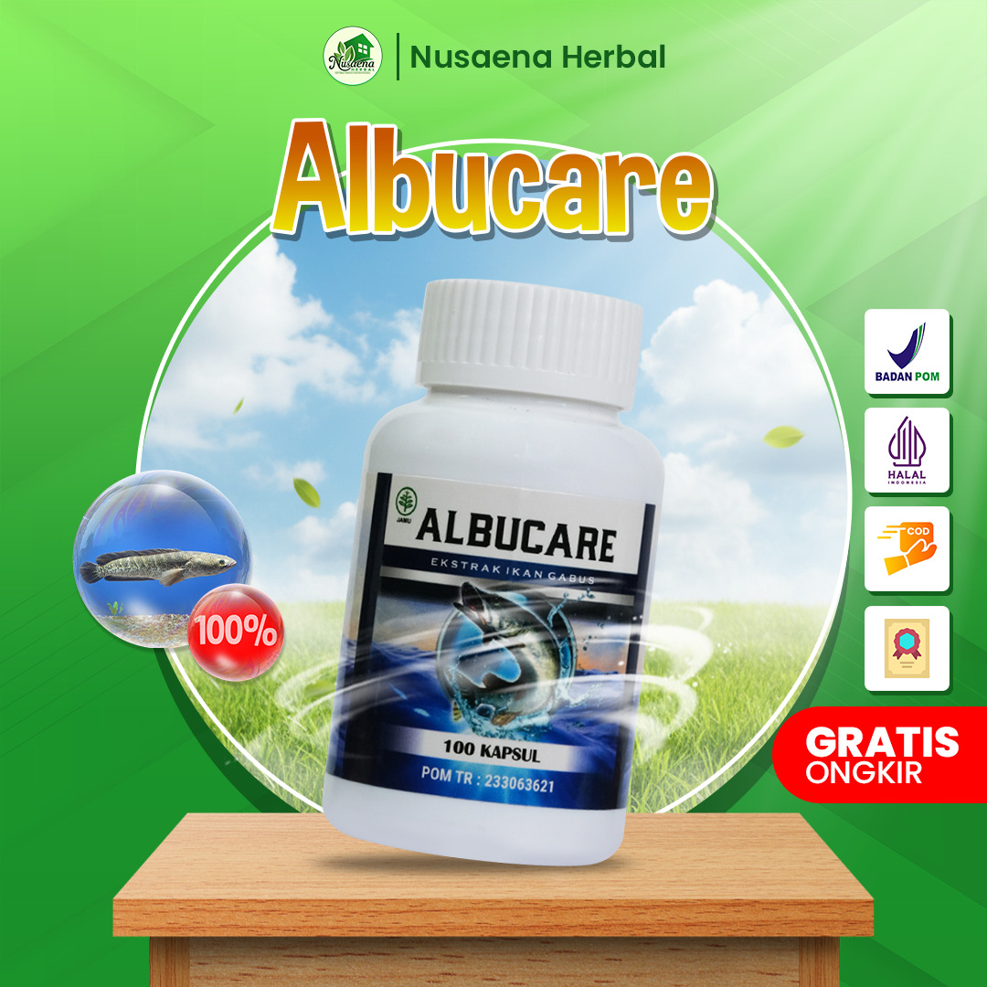 Albucare 100% Ekstrak Ikan Gabus Isi 60 Kapsul